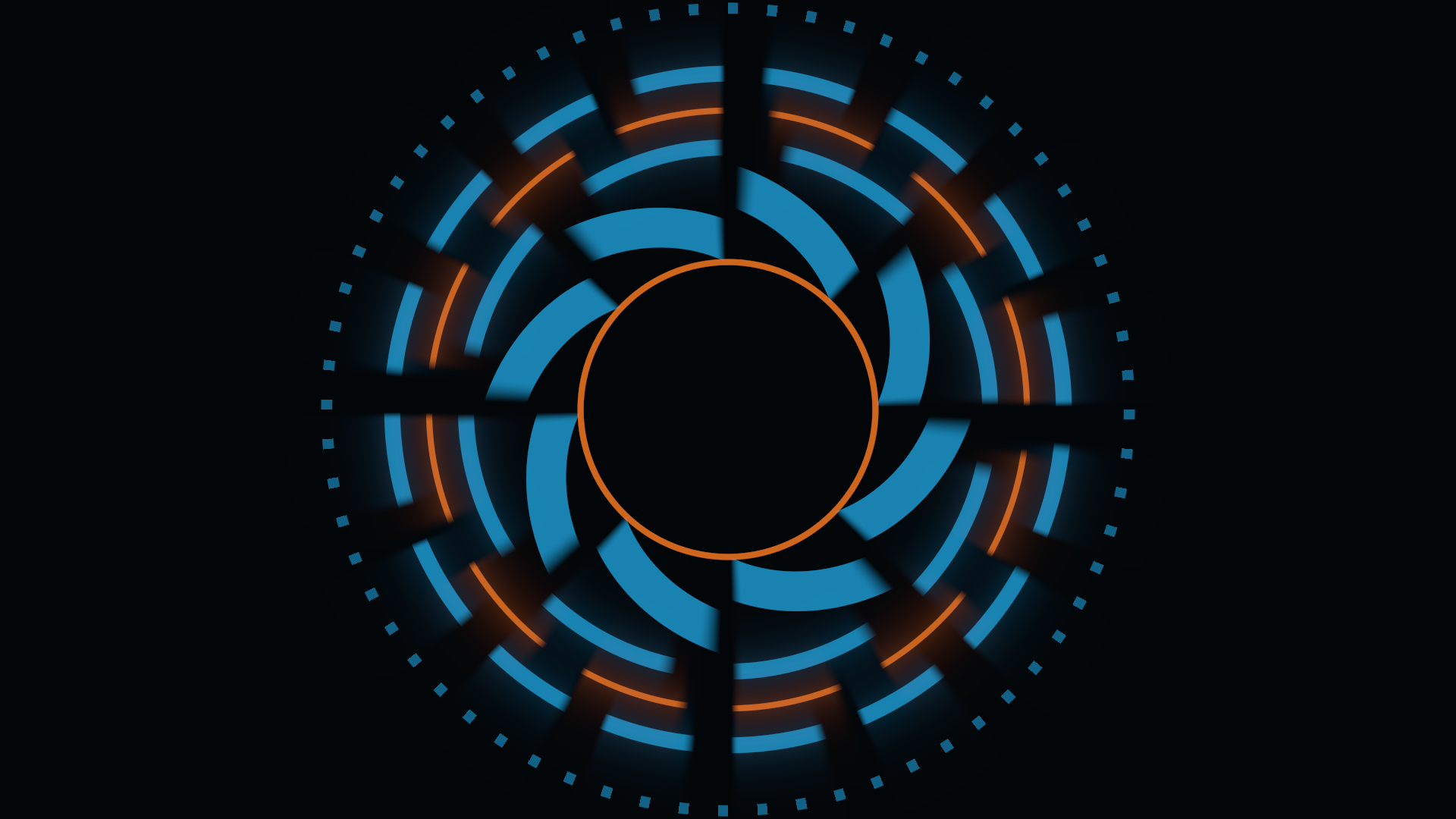 Cybernetic Iris preset: concentric luminous geometric rings