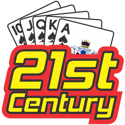 Twenty First Century Video Poker logo with a royal flush